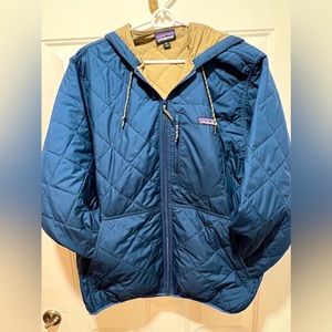 Patagonia Men's Diamond Quilted Bomber Hoody, XL Navy blue